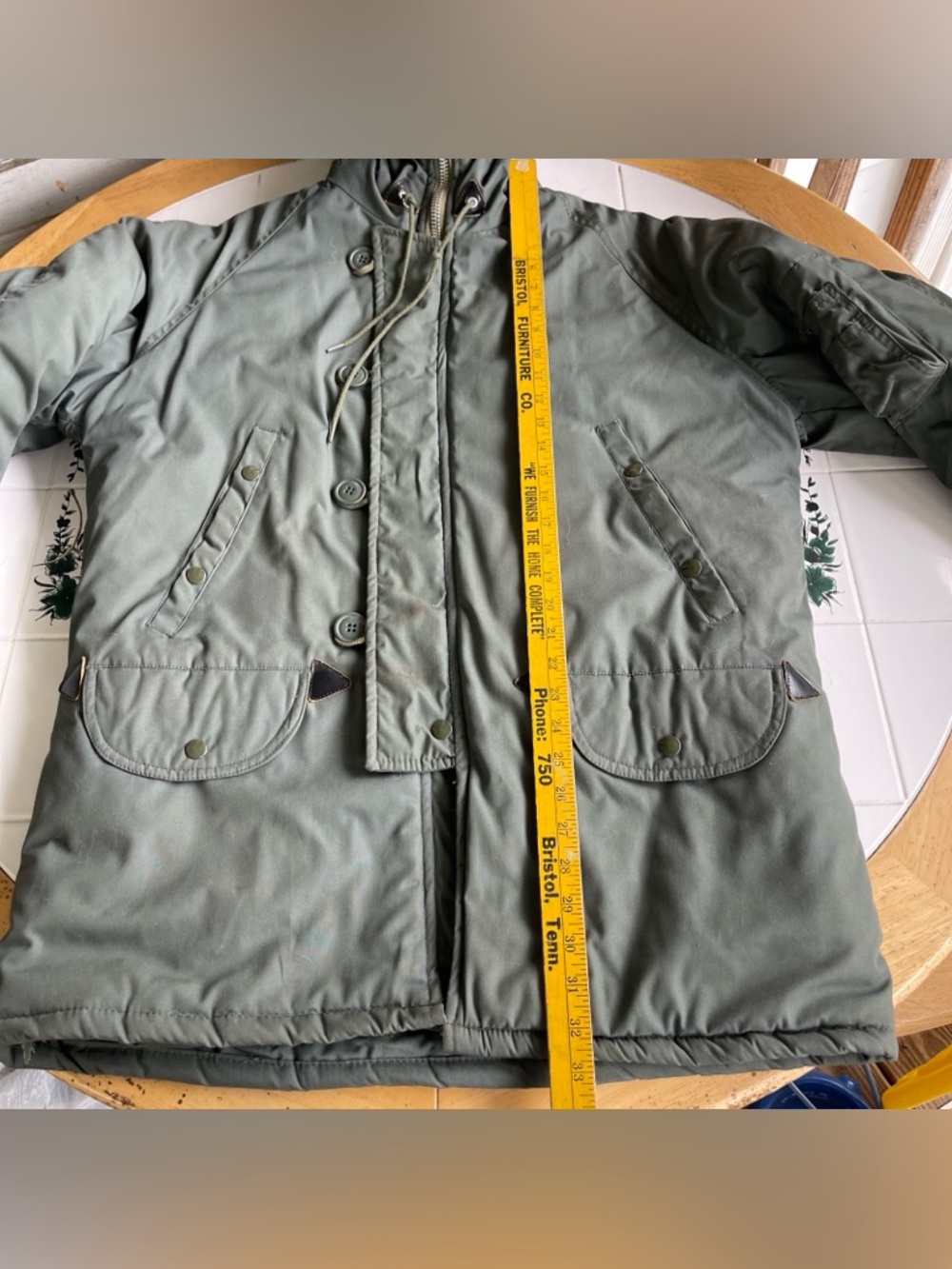 Vintage 70s Arctic Parka Flight Jacket N 3B Fur Lined Hood Military Issued M/L - Picture 4 of 16